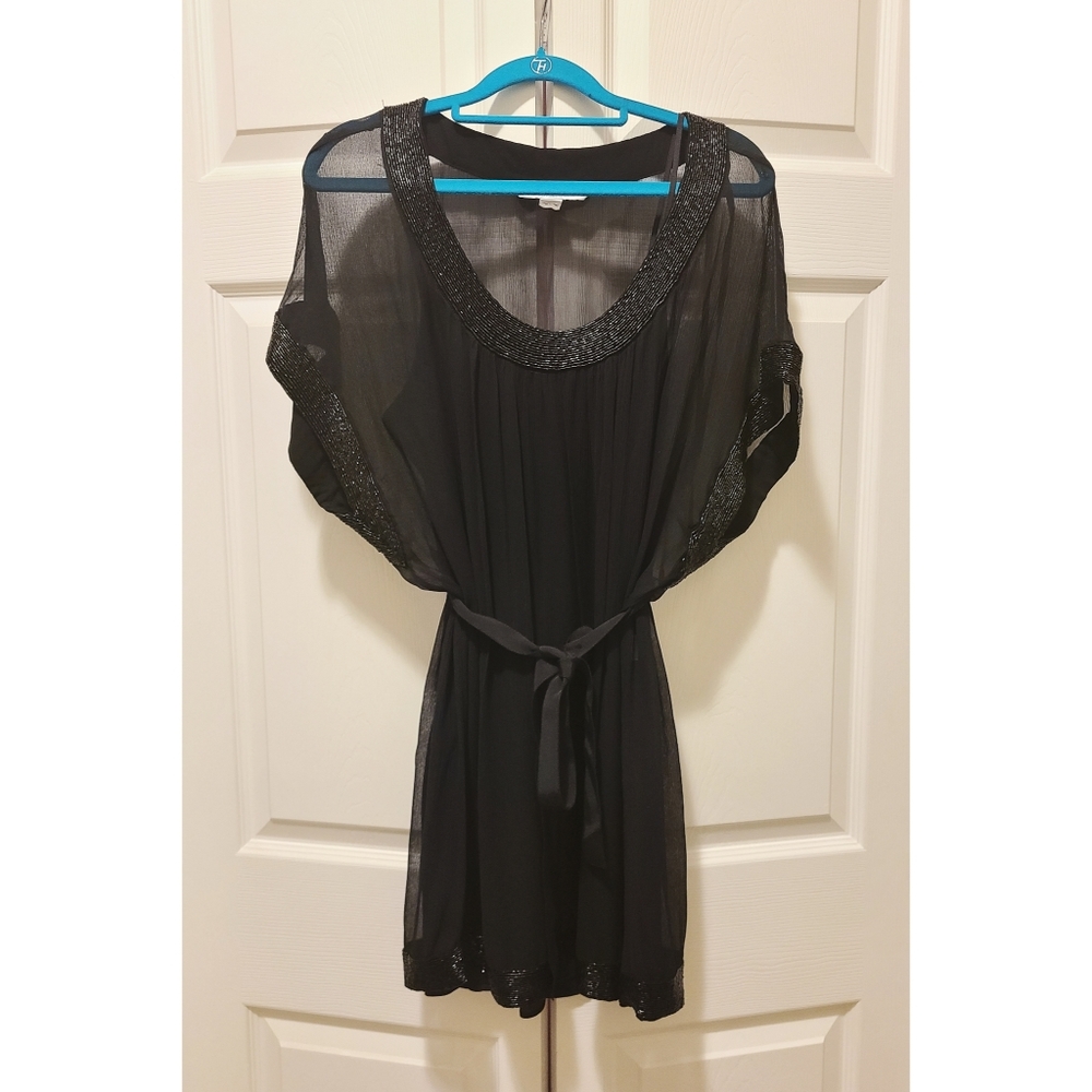 DVF Sol Two Beaded Sundress Sz 4 - Black